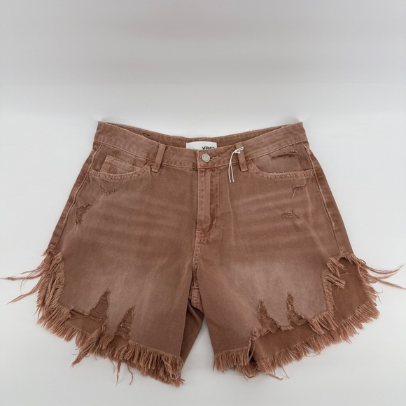 Vervet Pants - Vervet Los Angeles‎ Women's Medium Distressed Frayed Hem Denim Shorts Rust New